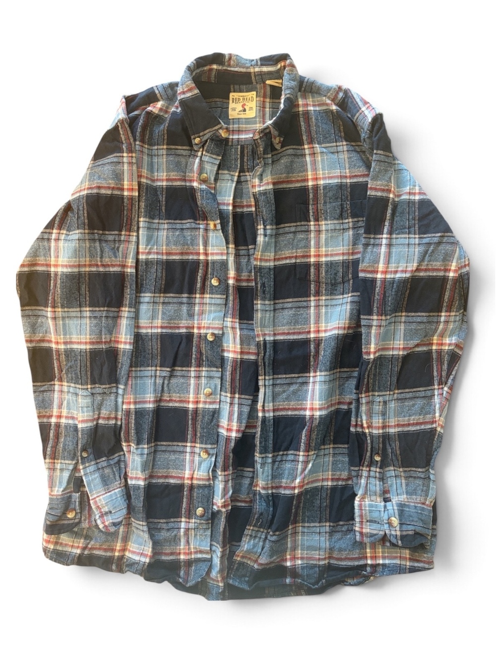 RedHead Brand Co. Blue & light blue Plaid Flannel Shirt – XL Tall